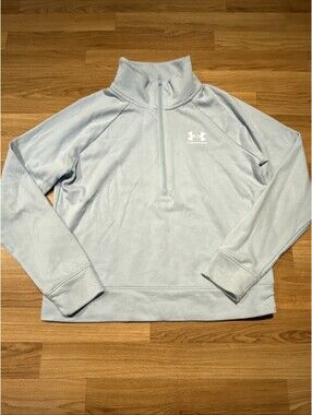 Under Armour Women’s Light Blue 1/4 Zip Mock Neck Pullover Top M